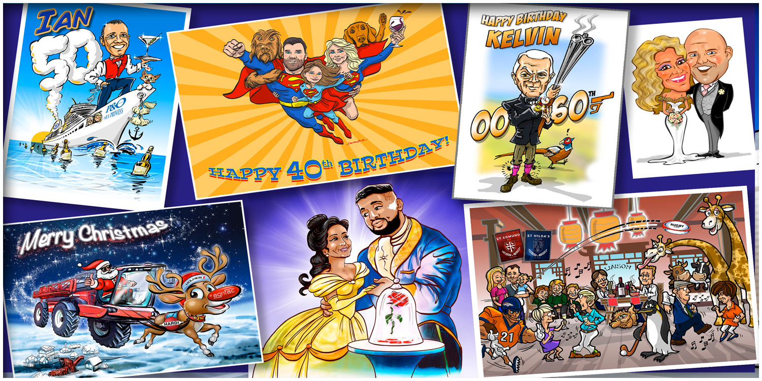 Cartoon celebration cards